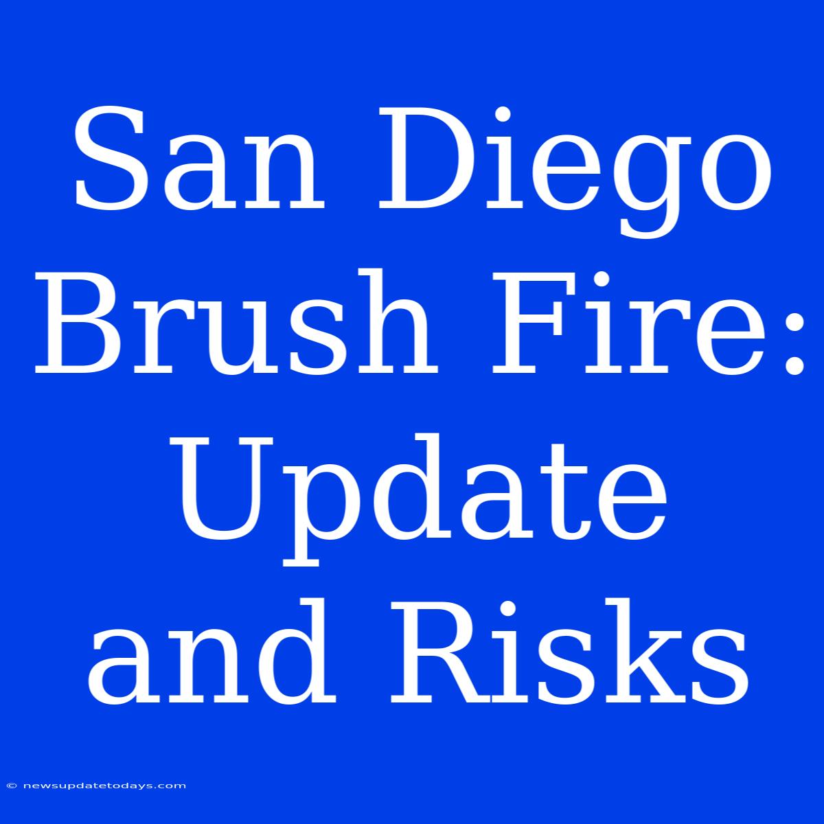 San Diego Brush Fire: Update And Risks