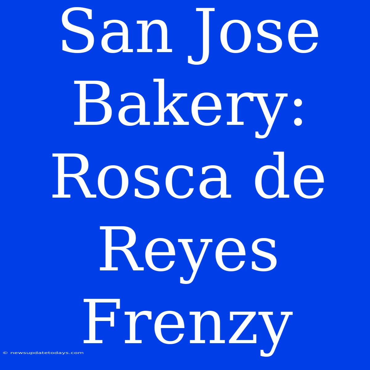 San Jose Bakery: Rosca De Reyes Frenzy