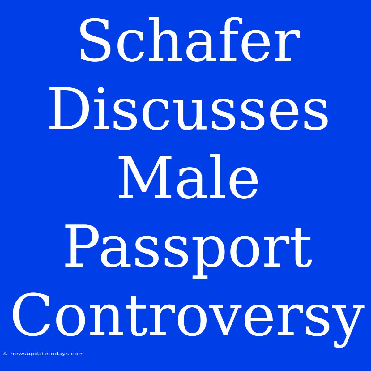 Schafer Discusses Male Passport Controversy