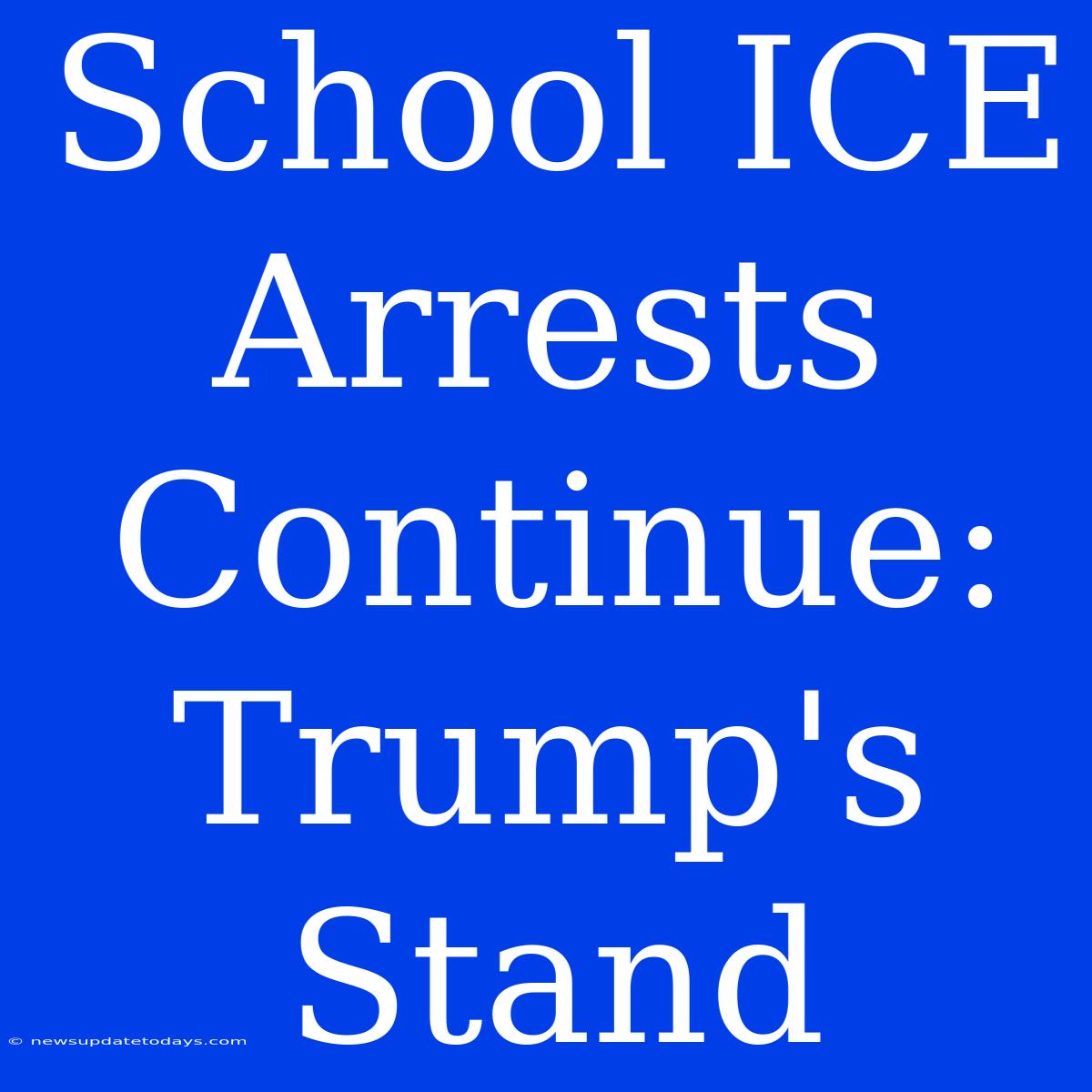 School ICE Arrests Continue: Trump's Stand