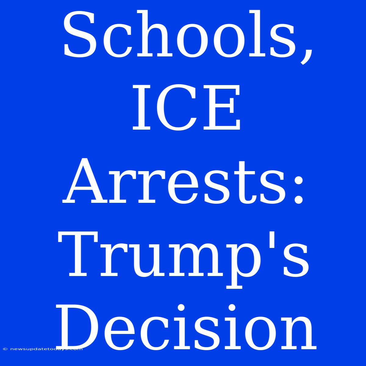 Schools, ICE Arrests: Trump's Decision