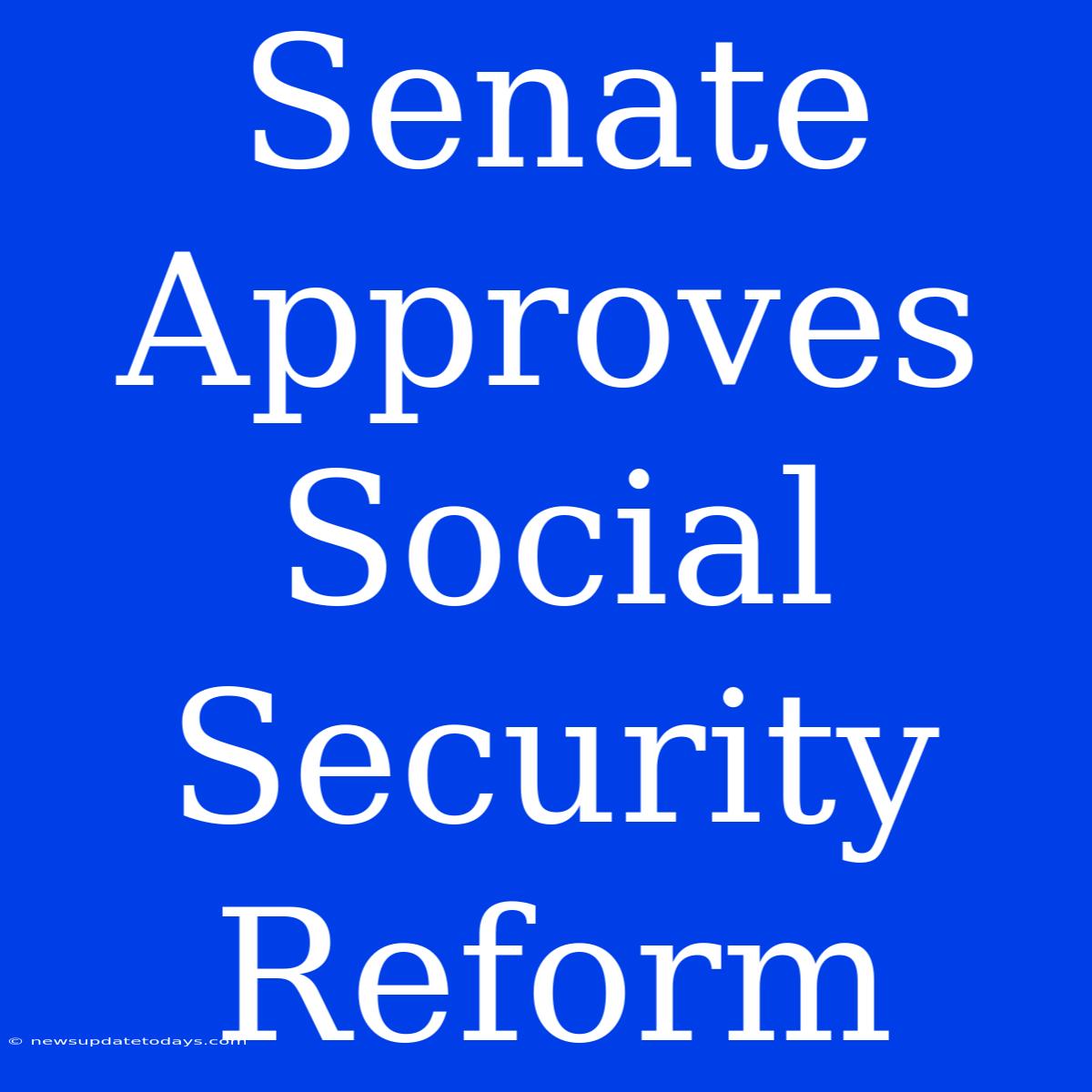 Senate Approves Social Security Reform