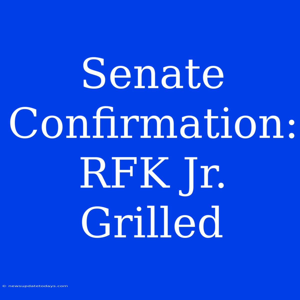 Senate Confirmation: RFK Jr. Grilled