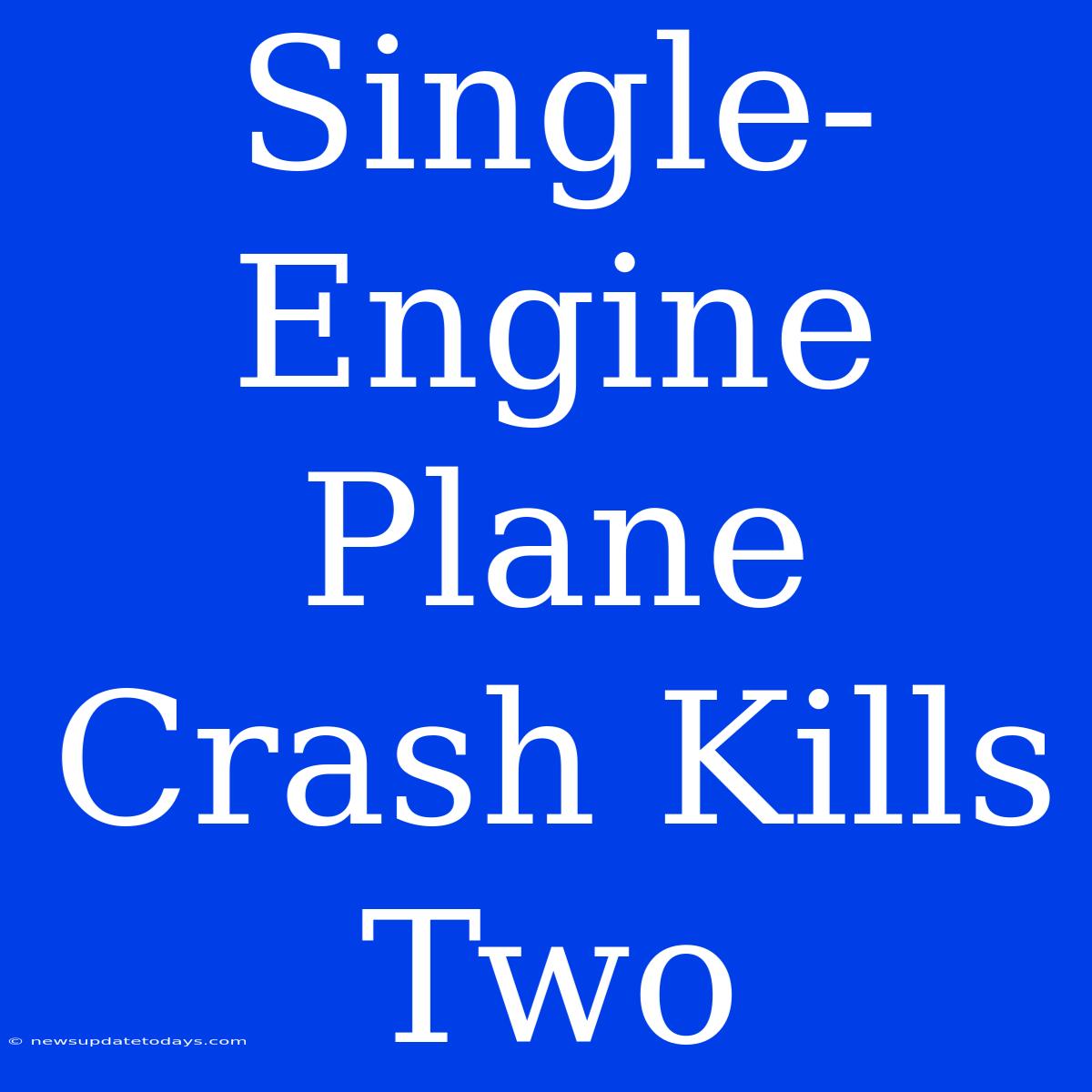 Single-Engine Plane Crash Kills Two