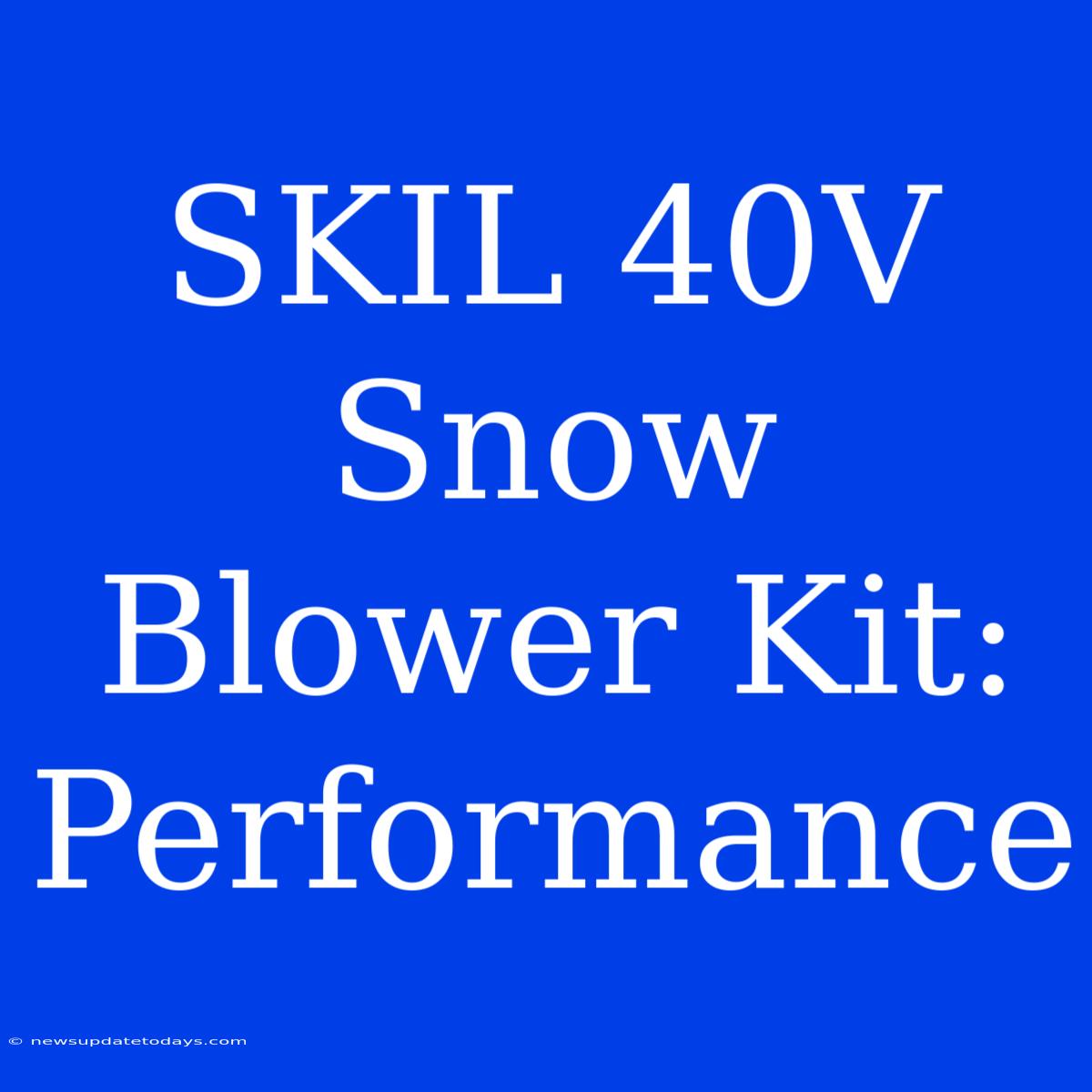 SKIL 40V Snow Blower Kit: Performance