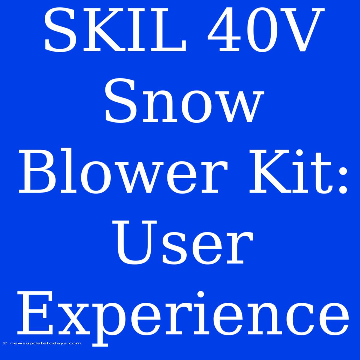 SKIL 40V Snow Blower Kit: User Experience