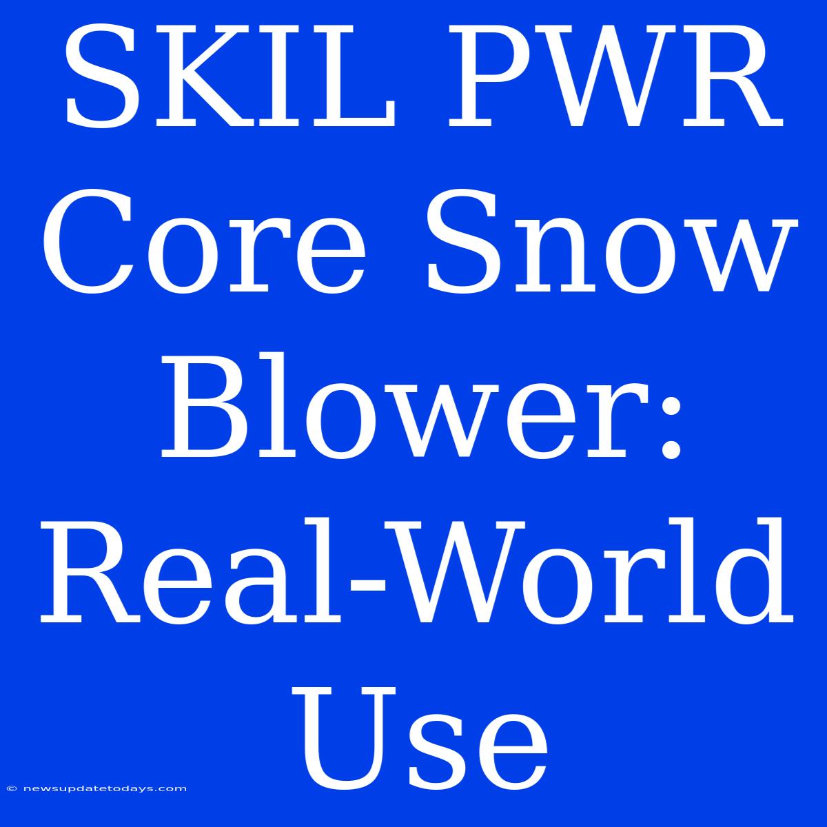 SKIL PWR Core Snow Blower:  Real-World Use