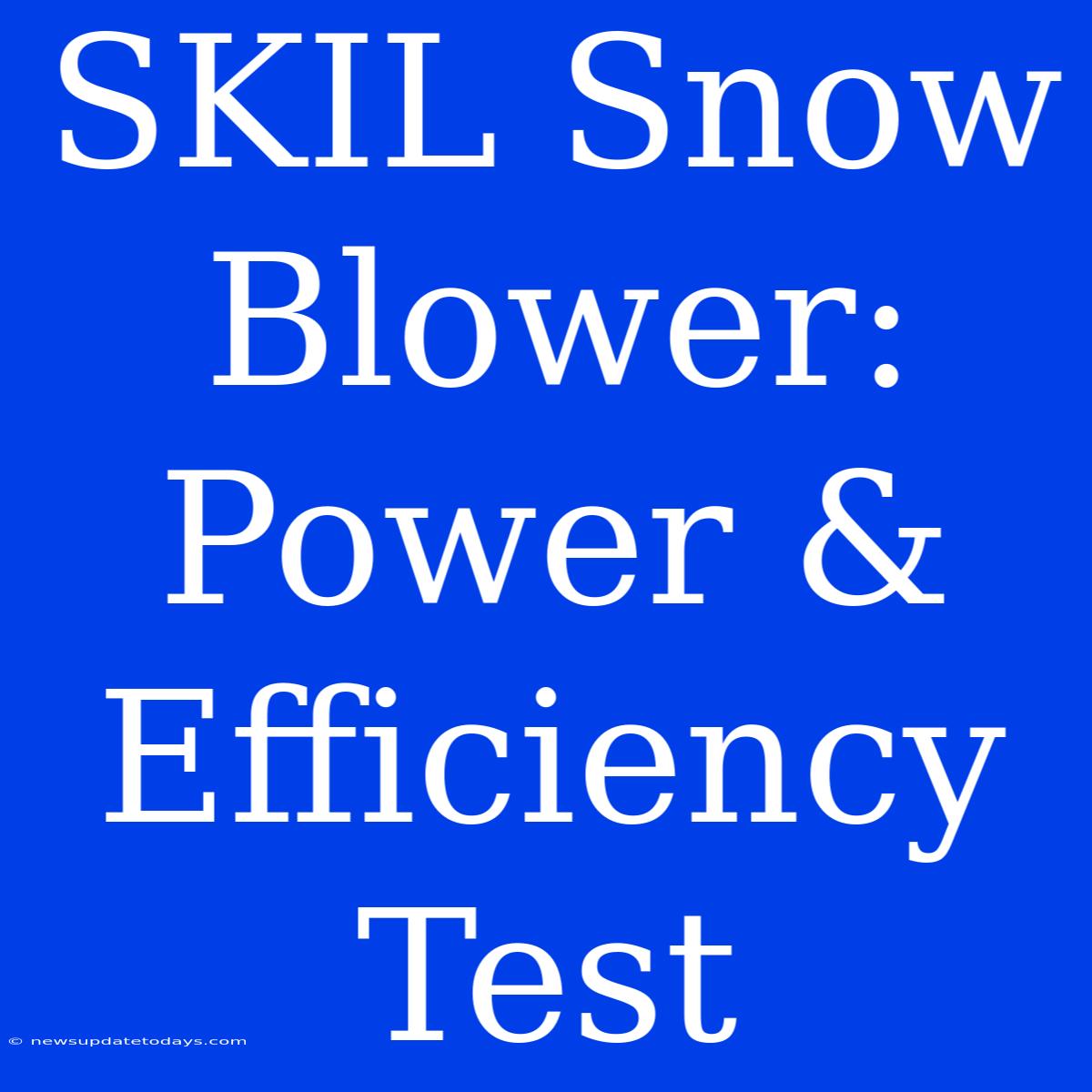 SKIL Snow Blower: Power & Efficiency Test