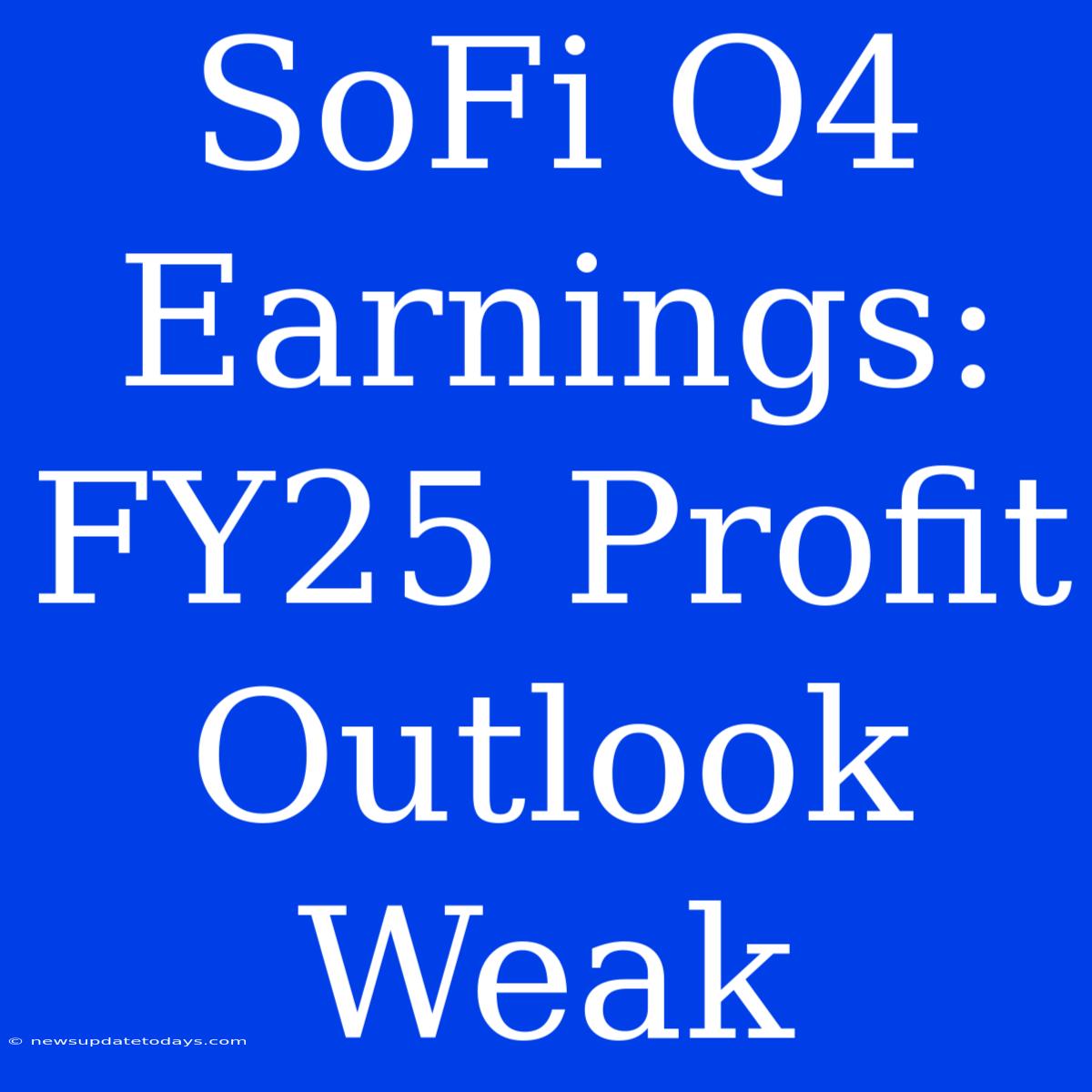 SoFi Q4 Earnings: FY25 Profit Outlook Weak