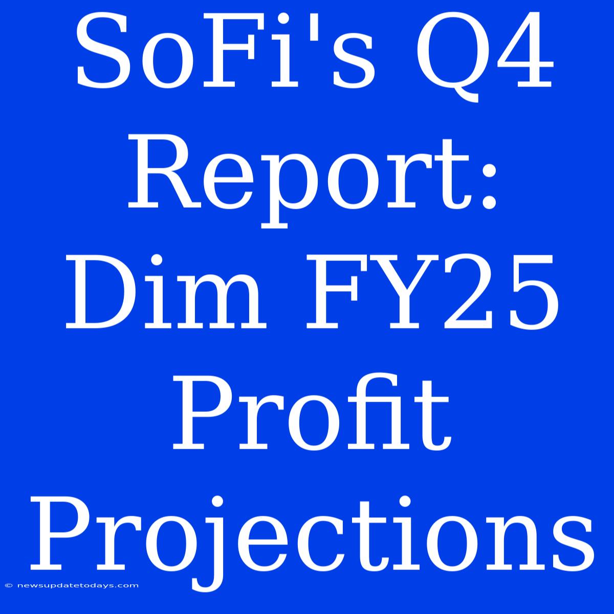 SoFi's Q4 Report: Dim FY25 Profit Projections