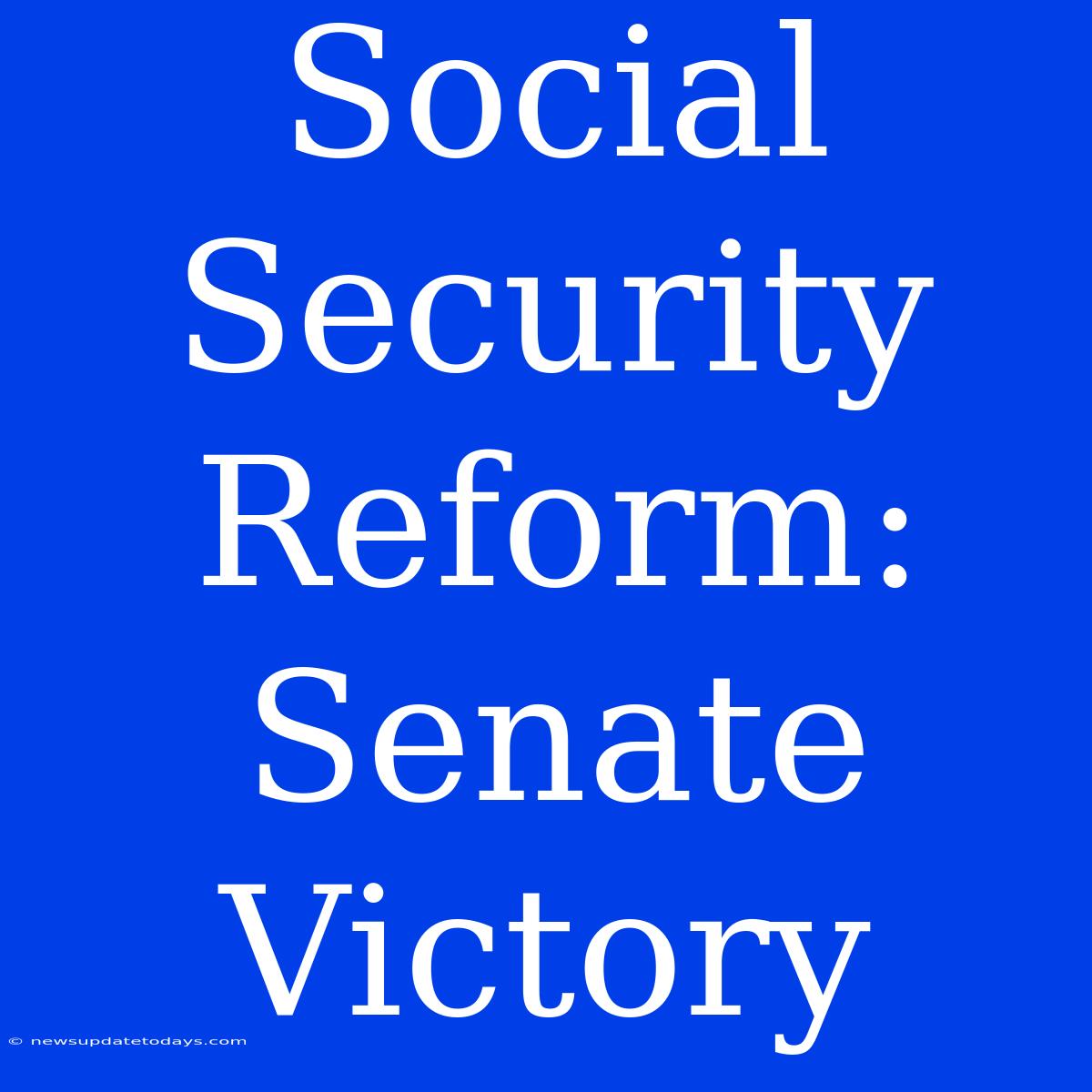 Social Security Reform: Senate Victory