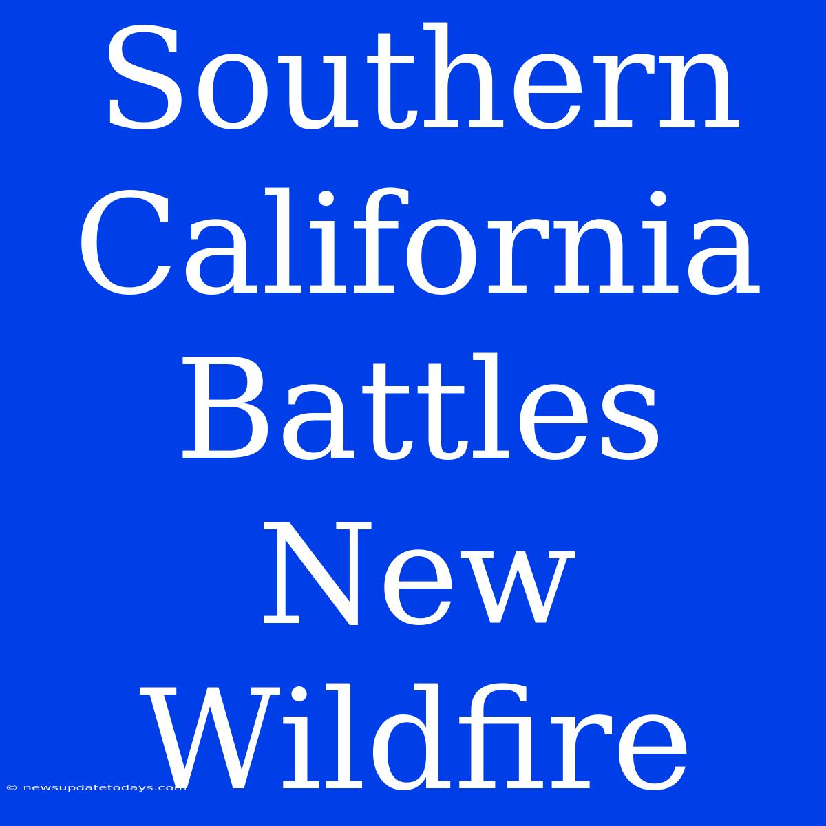 Southern California Battles New Wildfire