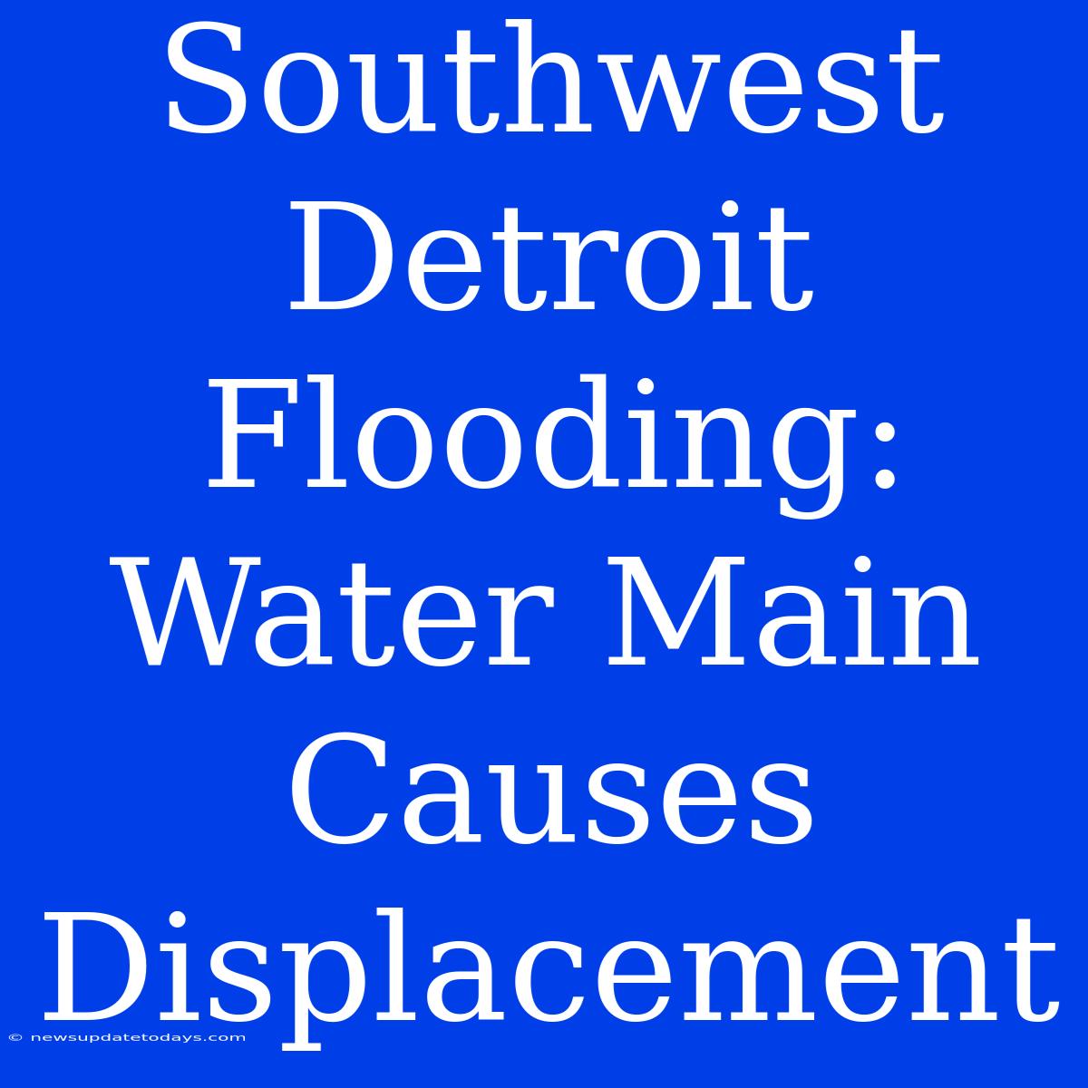 Southwest Detroit Flooding: Water Main Causes Displacement