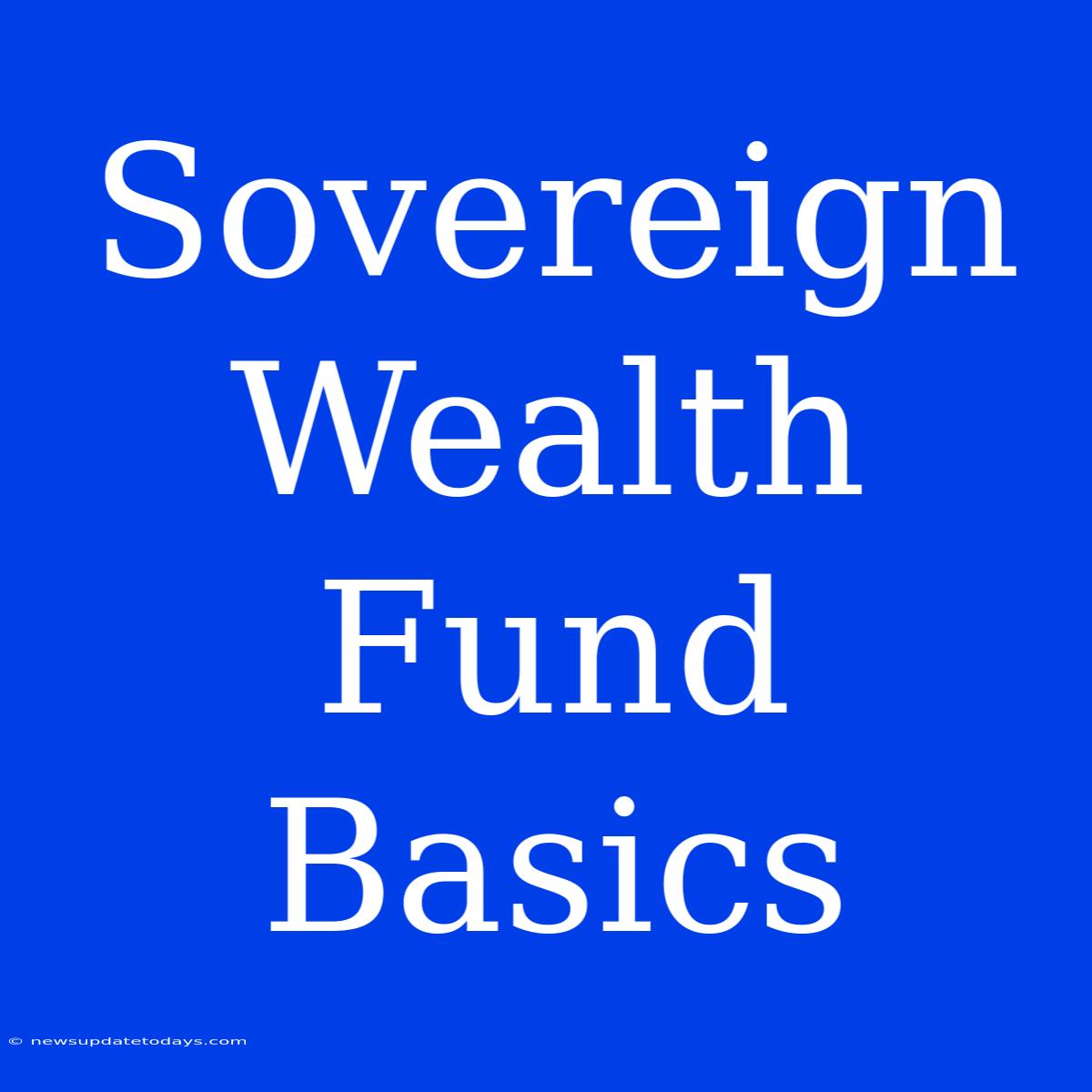 Sovereign Wealth Fund Basics