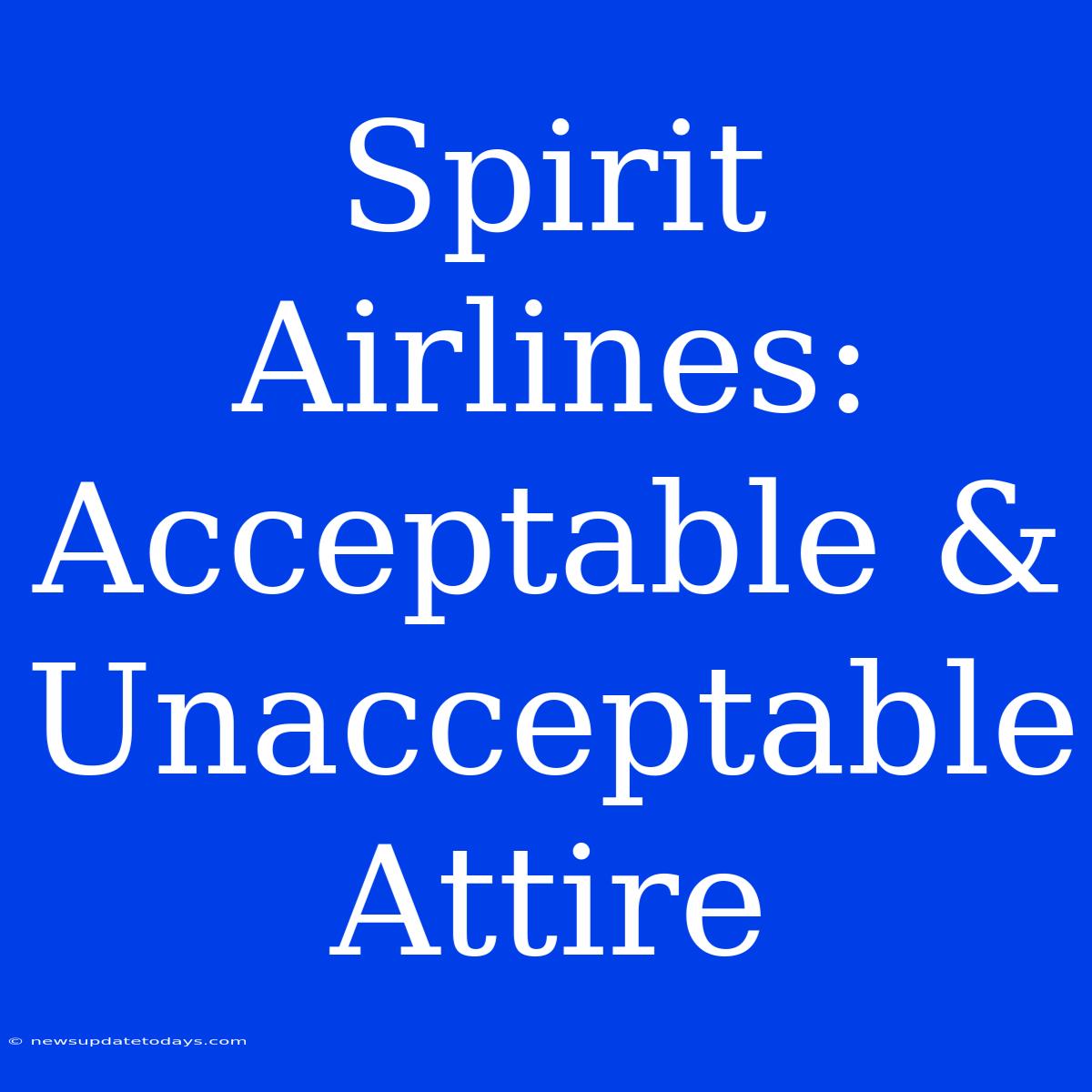 Spirit Airlines: Acceptable & Unacceptable Attire