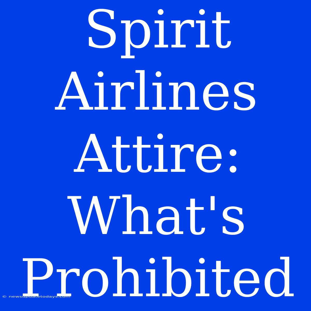 Spirit Airlines Attire: What's Prohibited