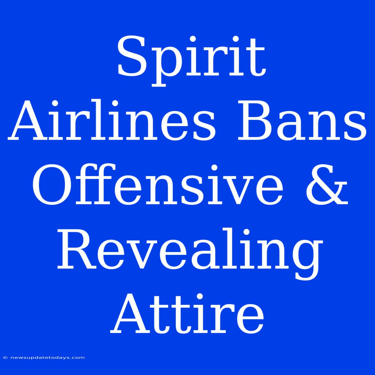 Spirit Airlines Bans Offensive & Revealing Attire