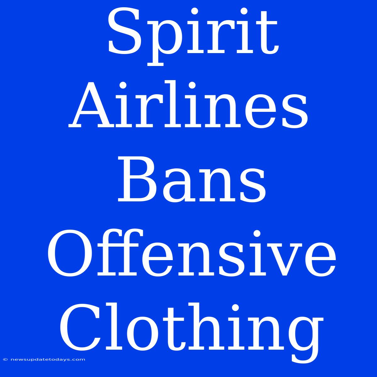 Spirit Airlines Bans Offensive Clothing