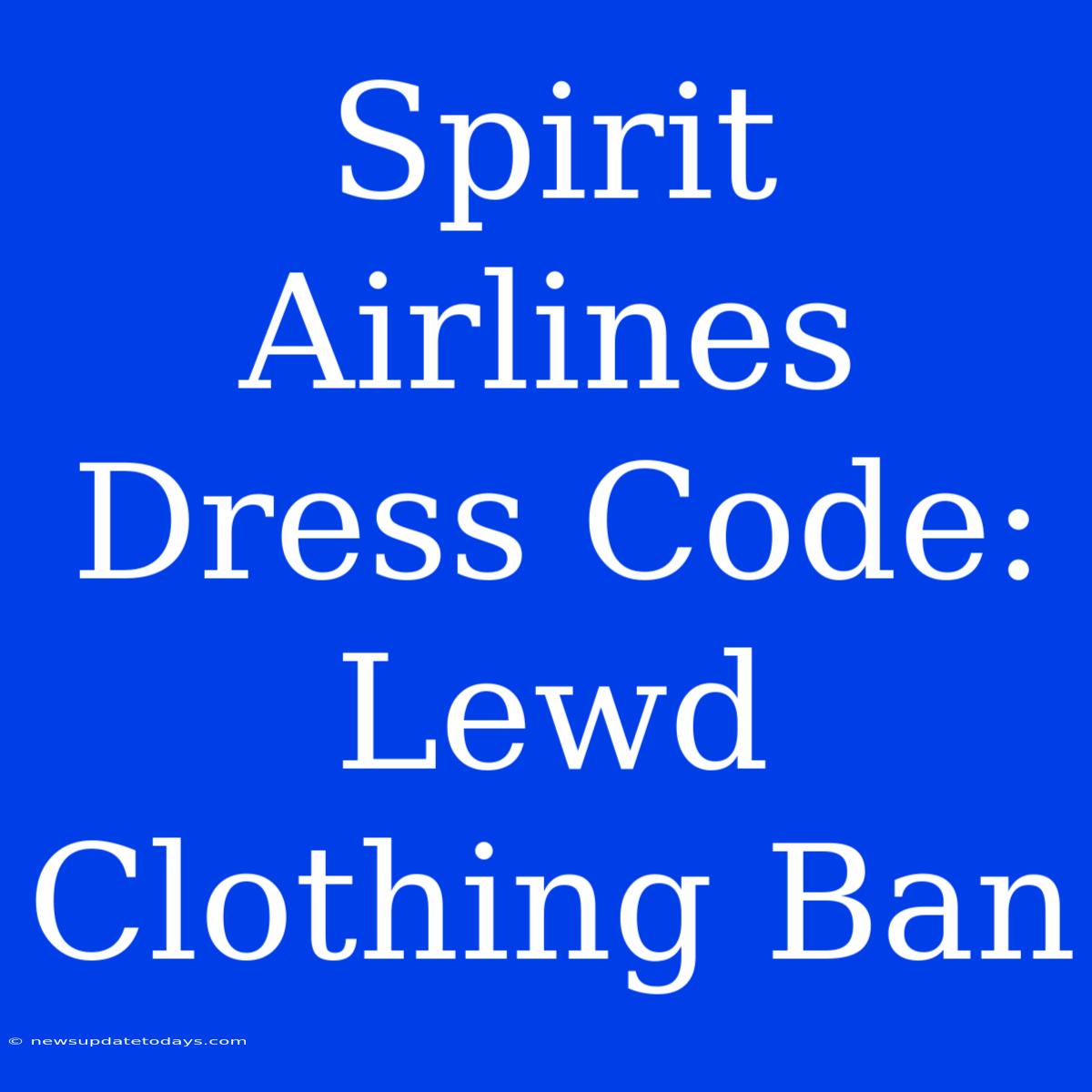 Spirit Airlines Dress Code: Lewd Clothing Ban