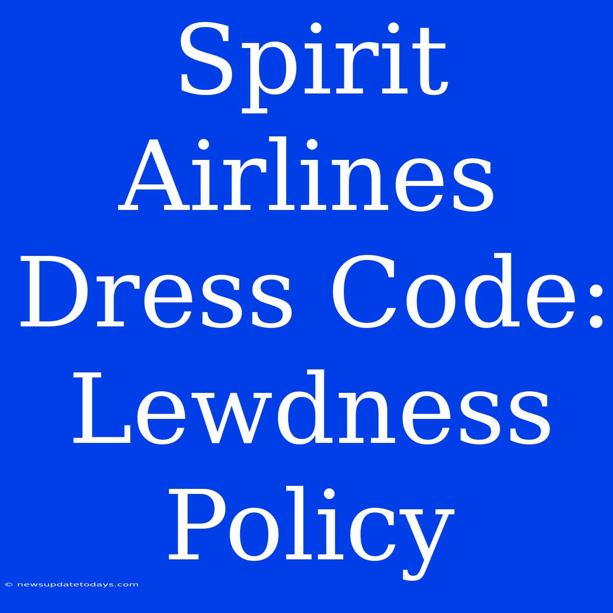 Spirit Airlines Dress Code: Lewdness Policy