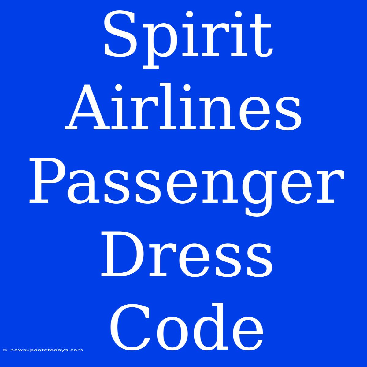 Spirit Airlines Passenger Dress Code