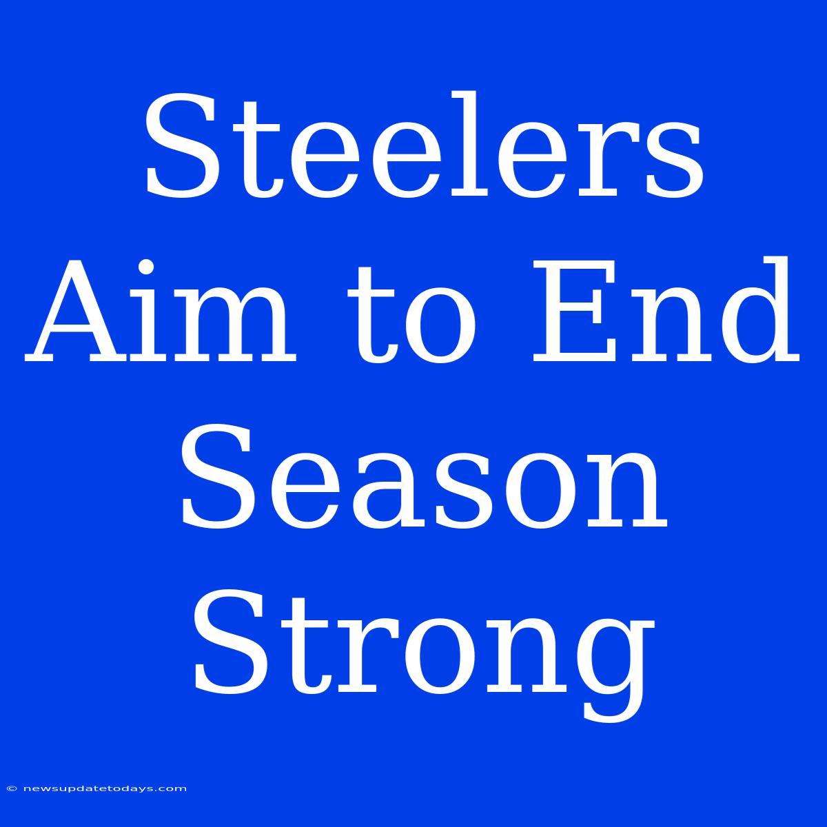 Steelers Aim To End Season Strong