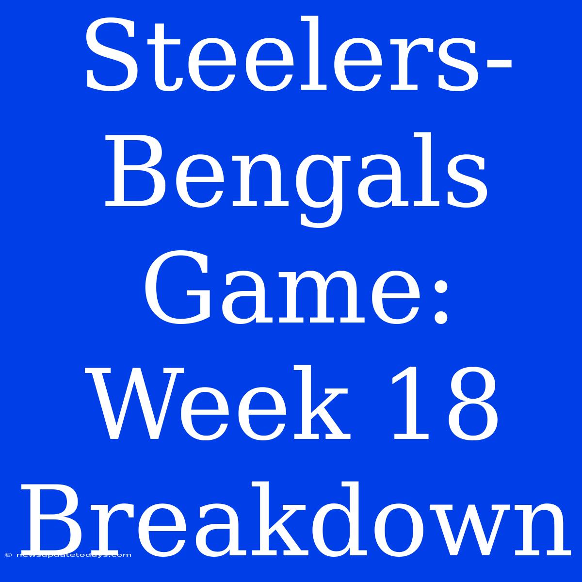 Steelers-Bengals Game: Week 18 Breakdown