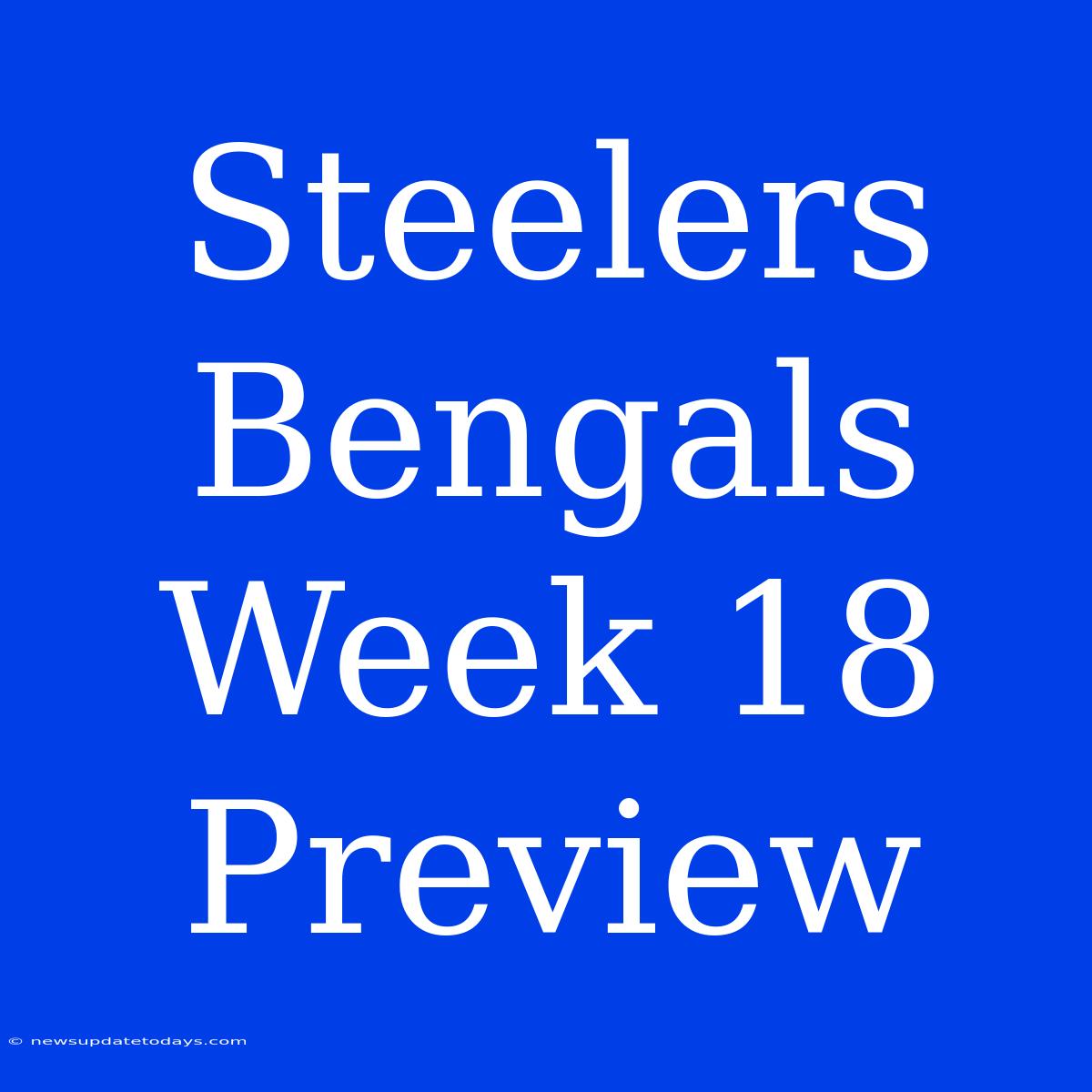 Steelers Bengals Week 18 Preview