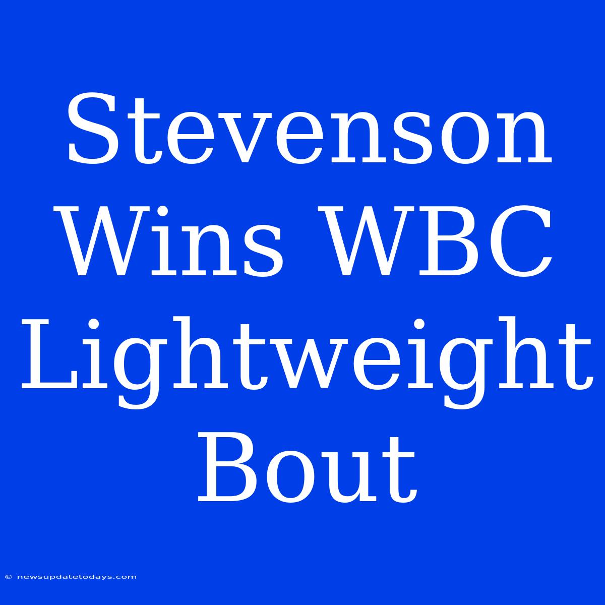 Stevenson Wins WBC Lightweight Bout