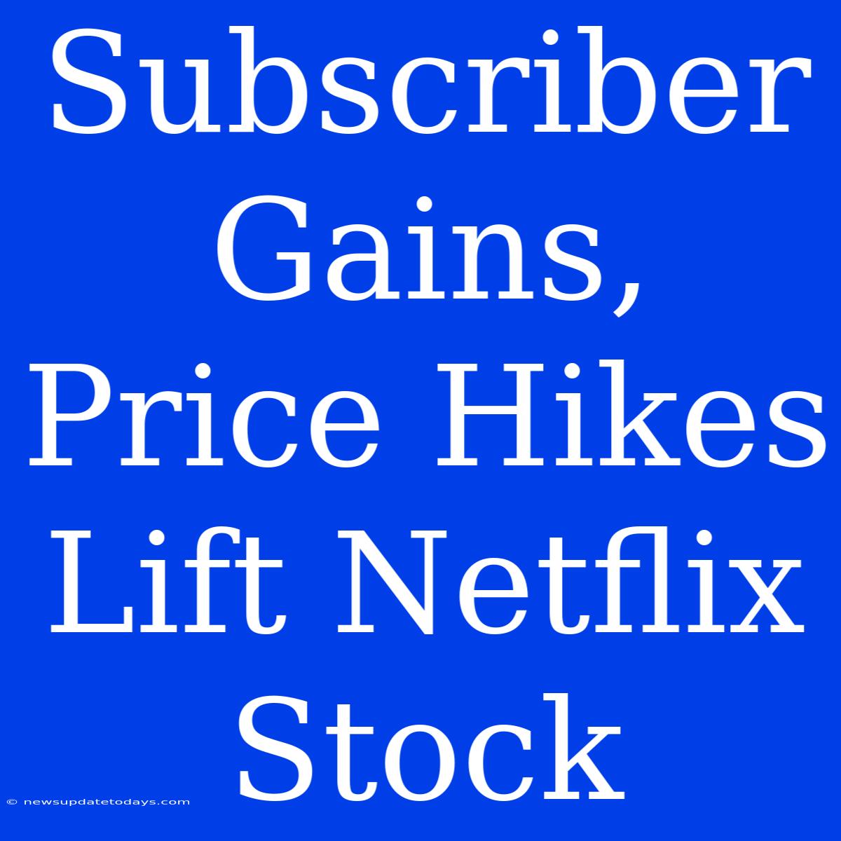 Subscriber Gains, Price Hikes Lift Netflix Stock