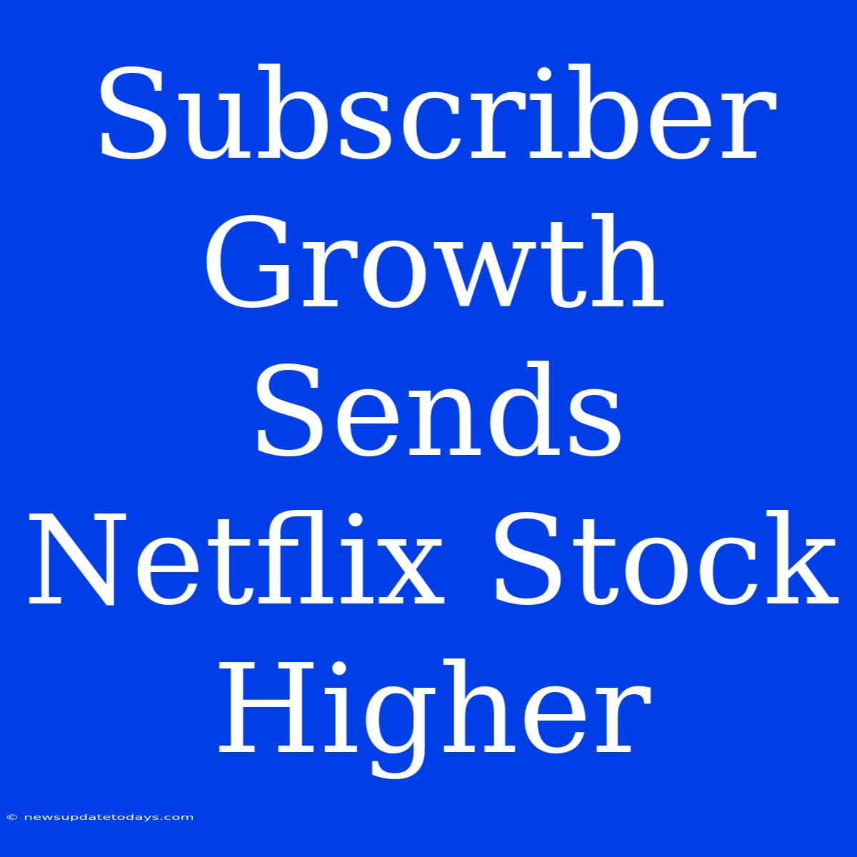 Subscriber Growth Sends Netflix Stock Higher