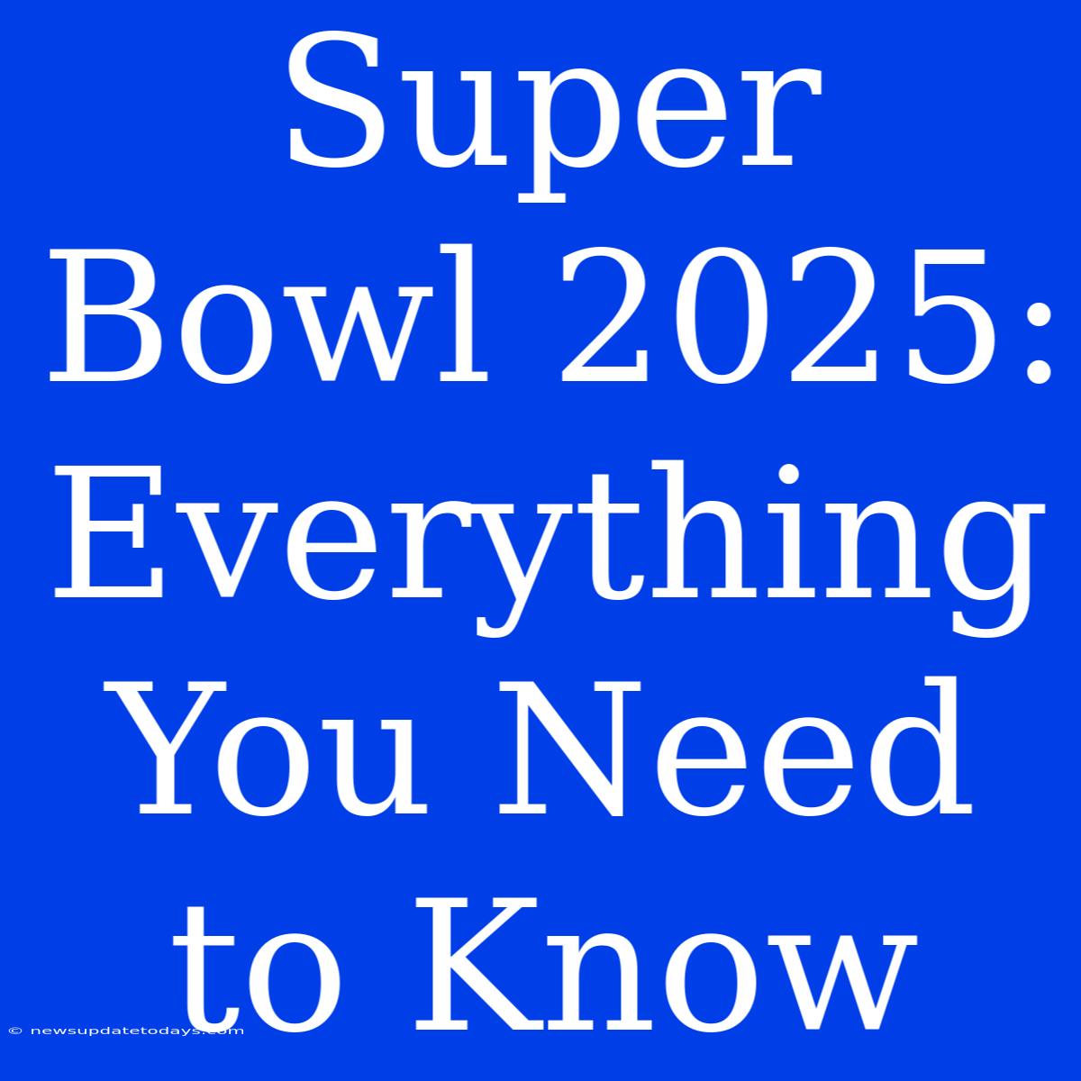 Super Bowl 2025: Everything You Need To Know