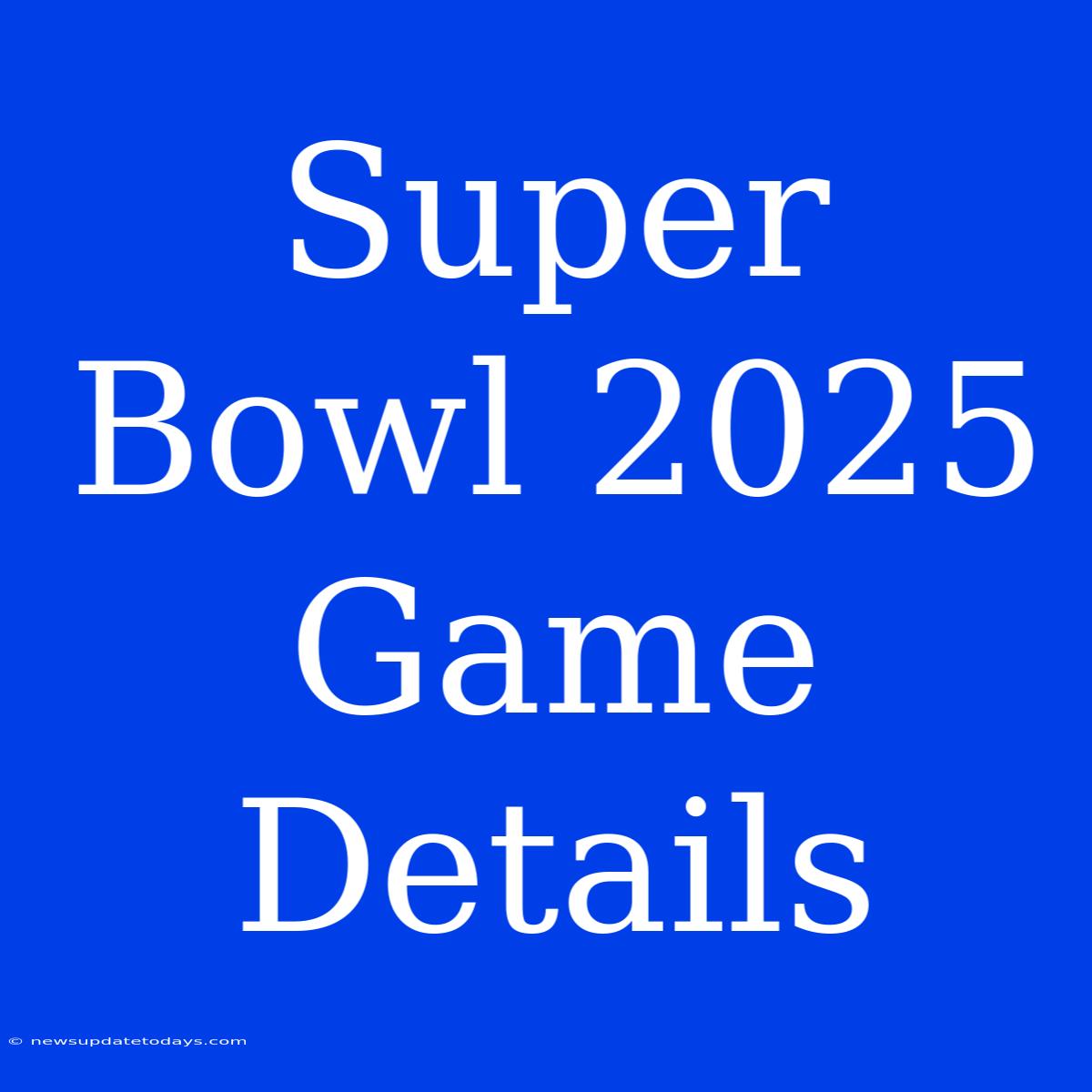 Super Bowl 2025 Game Details