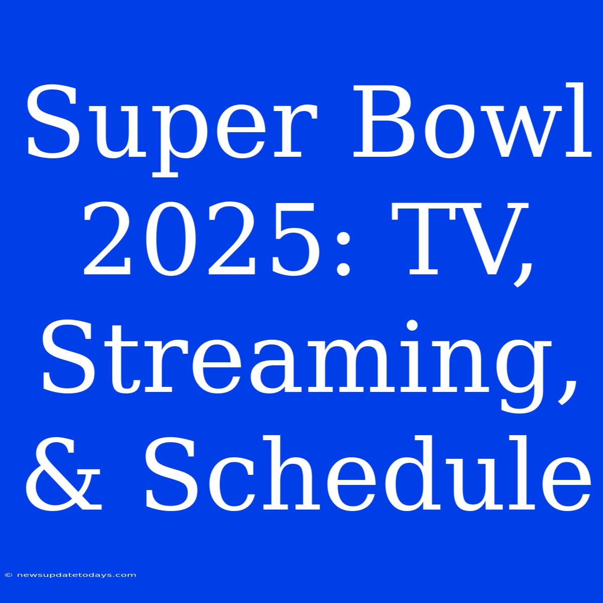 Super Bowl 2025: TV, Streaming, & Schedule