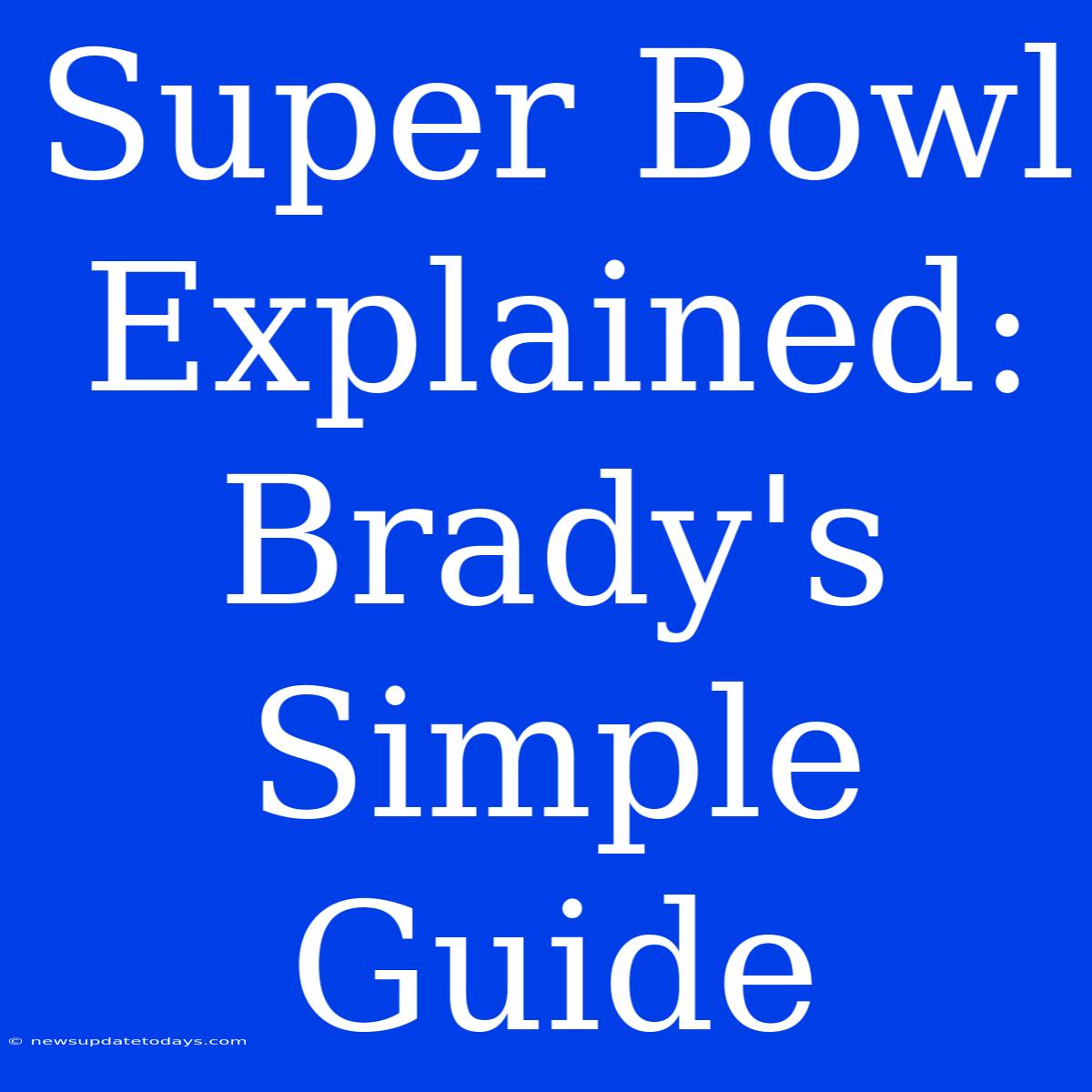 Super Bowl Explained: Brady's Simple Guide