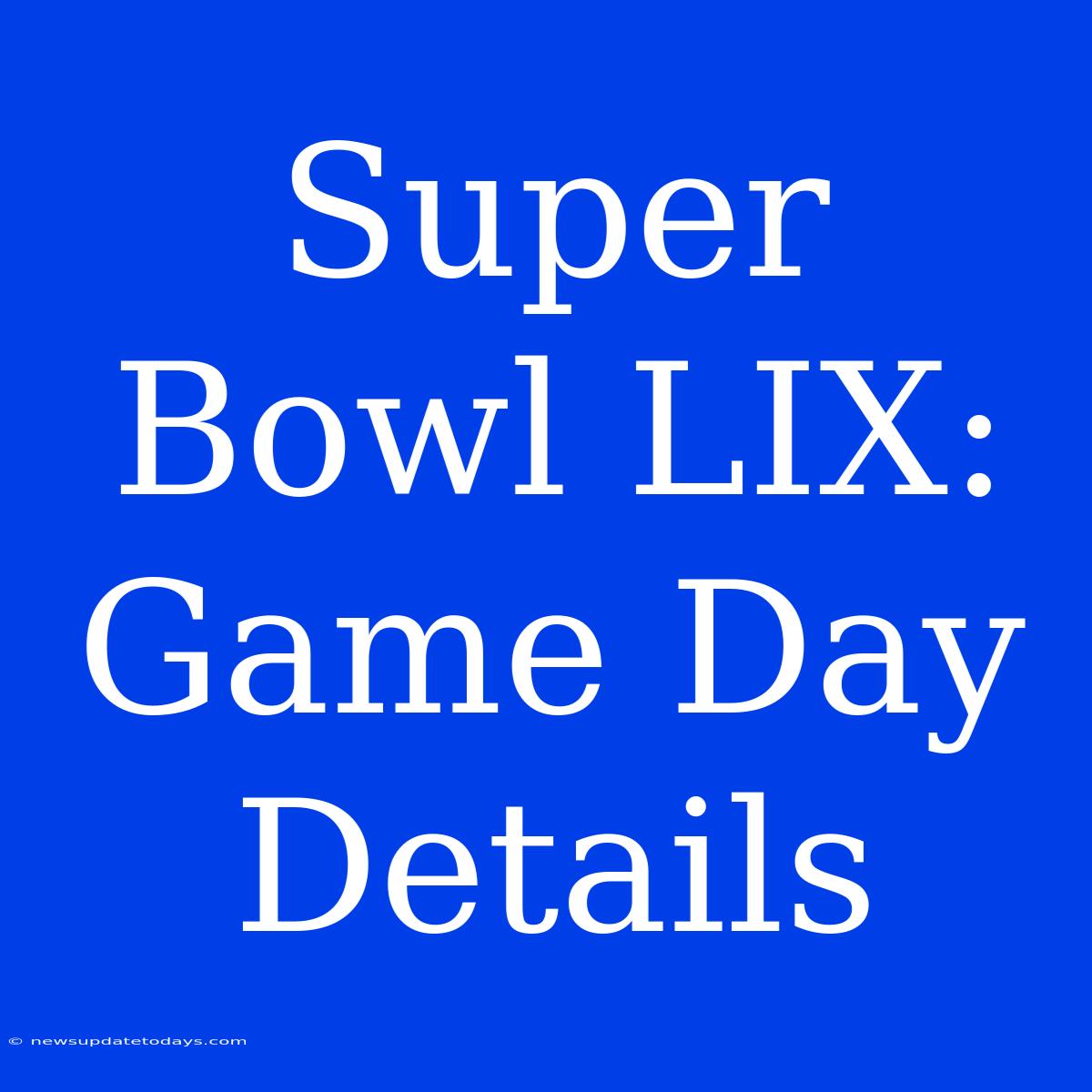 Super Bowl LIX: Game Day Details