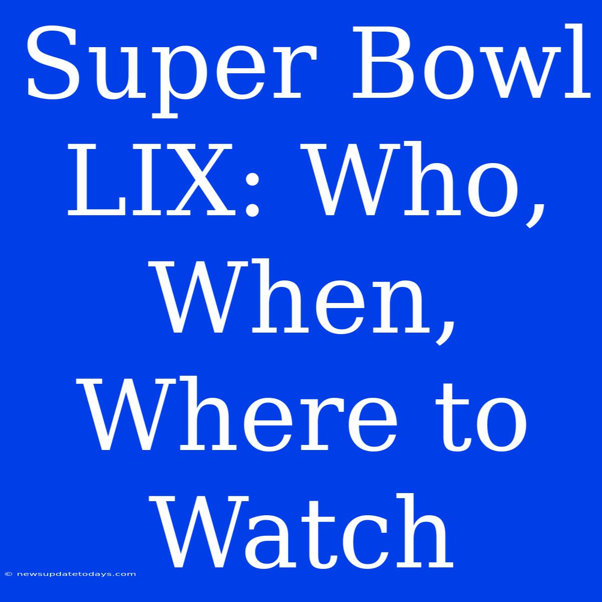 Super Bowl LIX: Who, When, Where To Watch