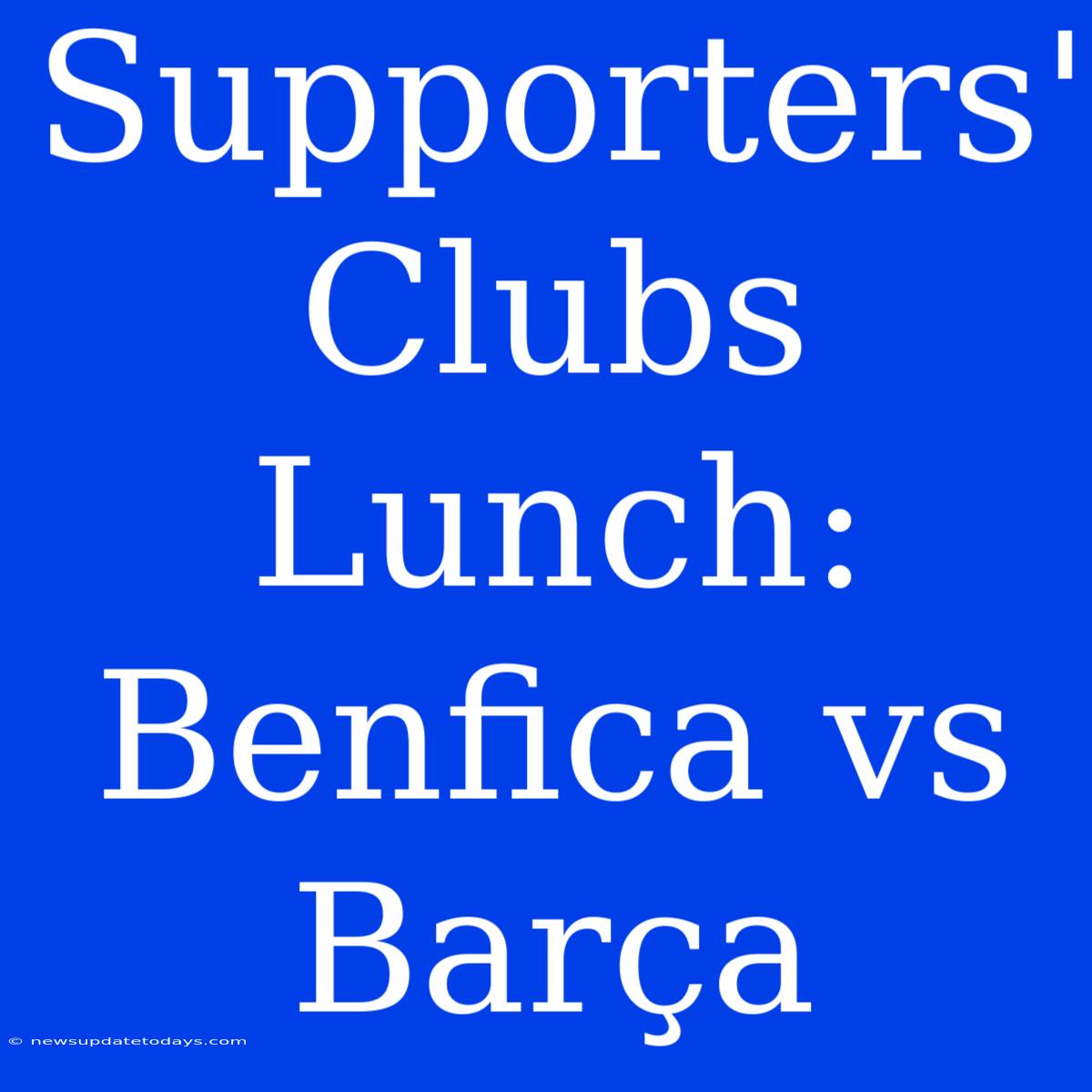 Supporters' Clubs Lunch: Benfica Vs Barça