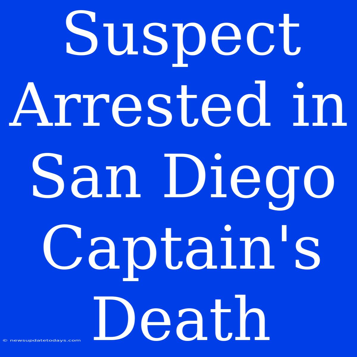 Suspect Arrested In San Diego Captain's Death