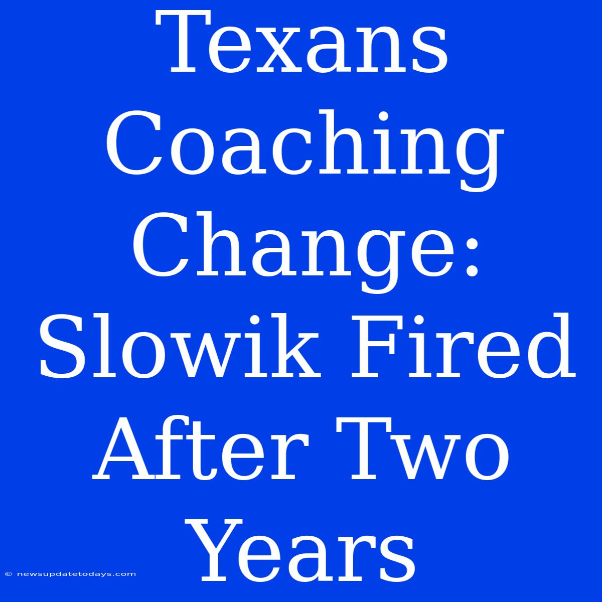 Texans Coaching Change: Slowik Fired After Two Years