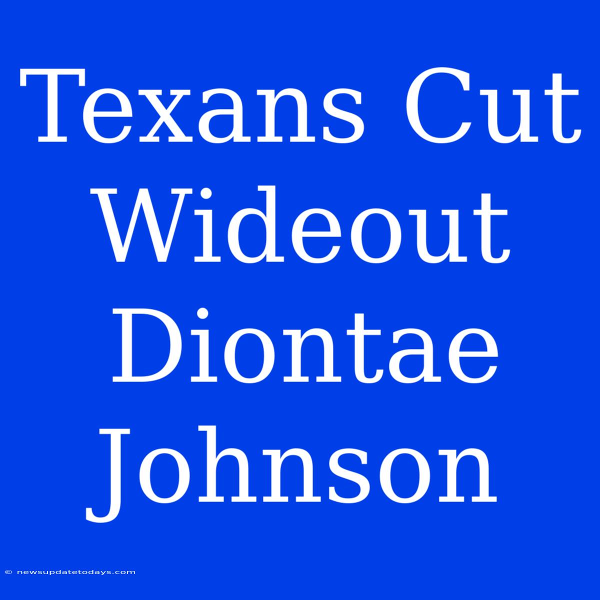 Texans Cut Wideout Diontae Johnson