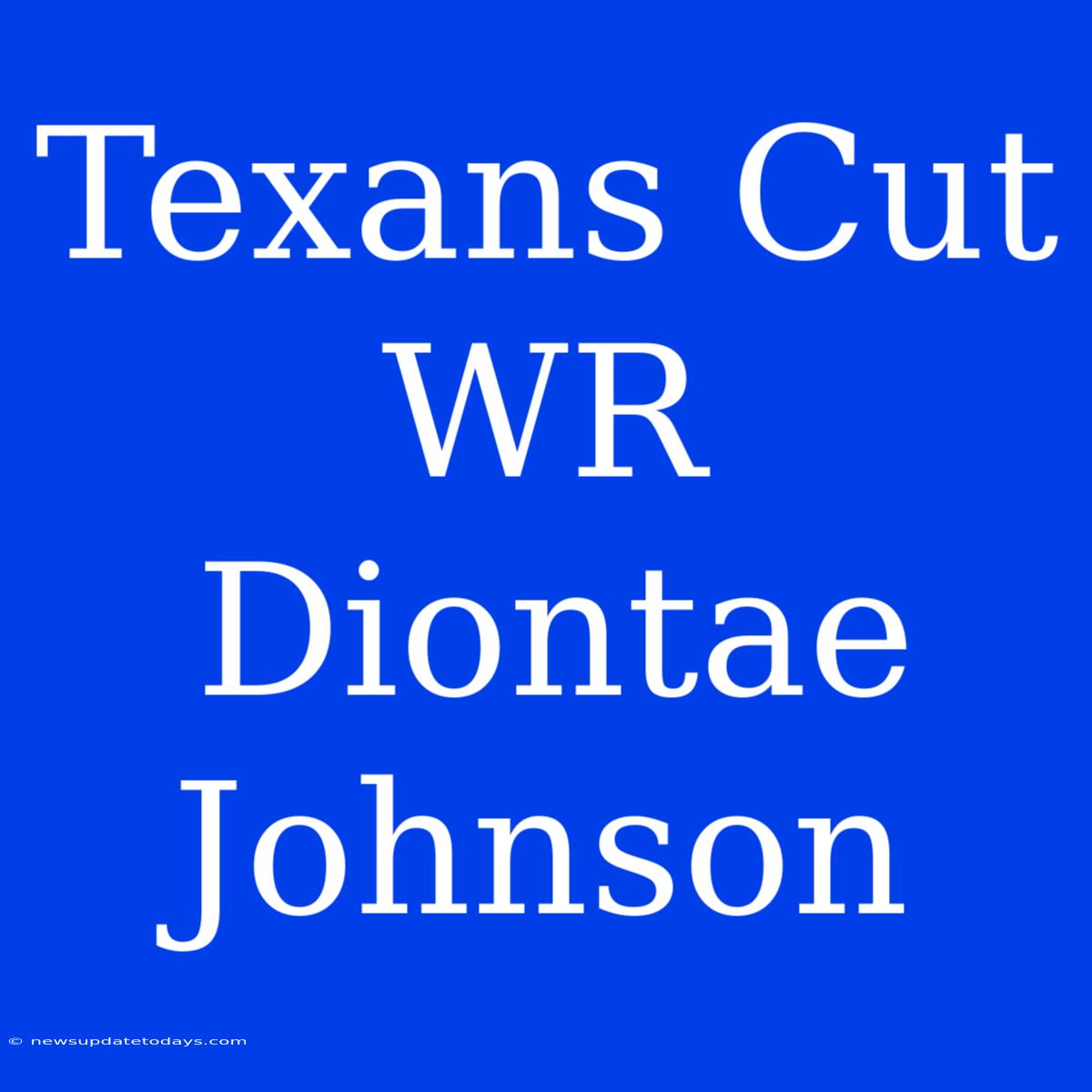 Texans Cut WR Diontae Johnson