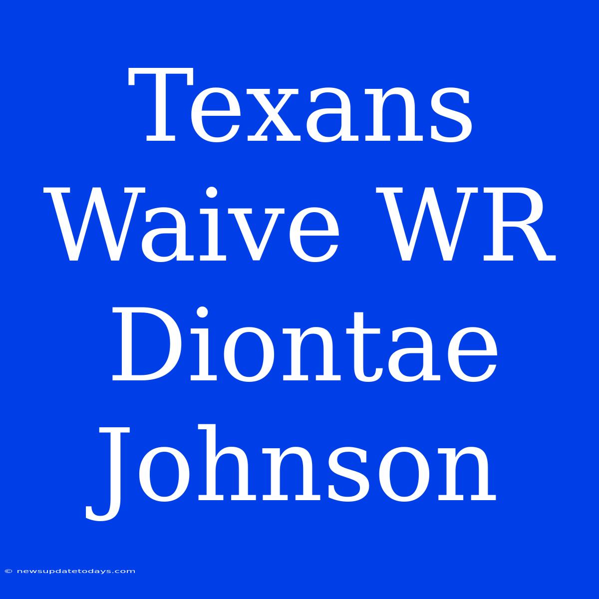 Texans Waive WR Diontae Johnson