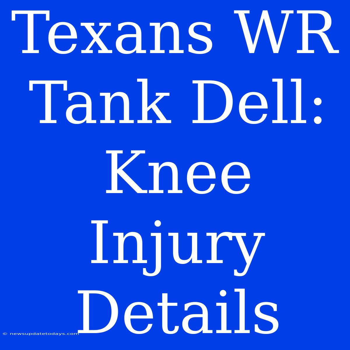 Texans WR Tank Dell: Knee Injury Details