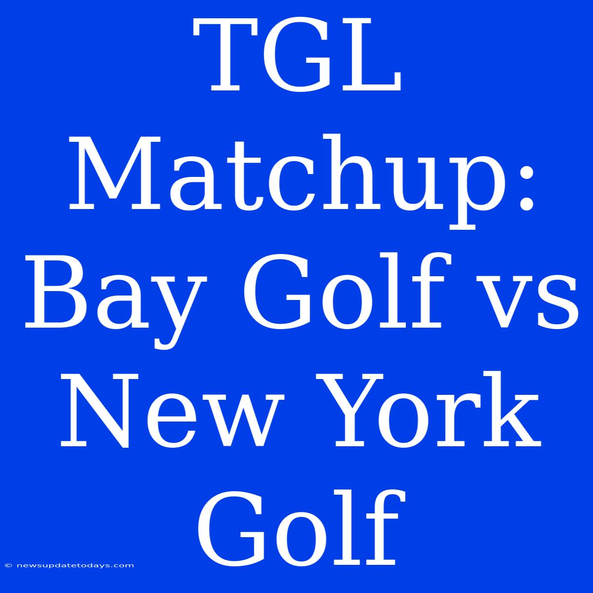 TGL Matchup: Bay Golf Vs New York Golf