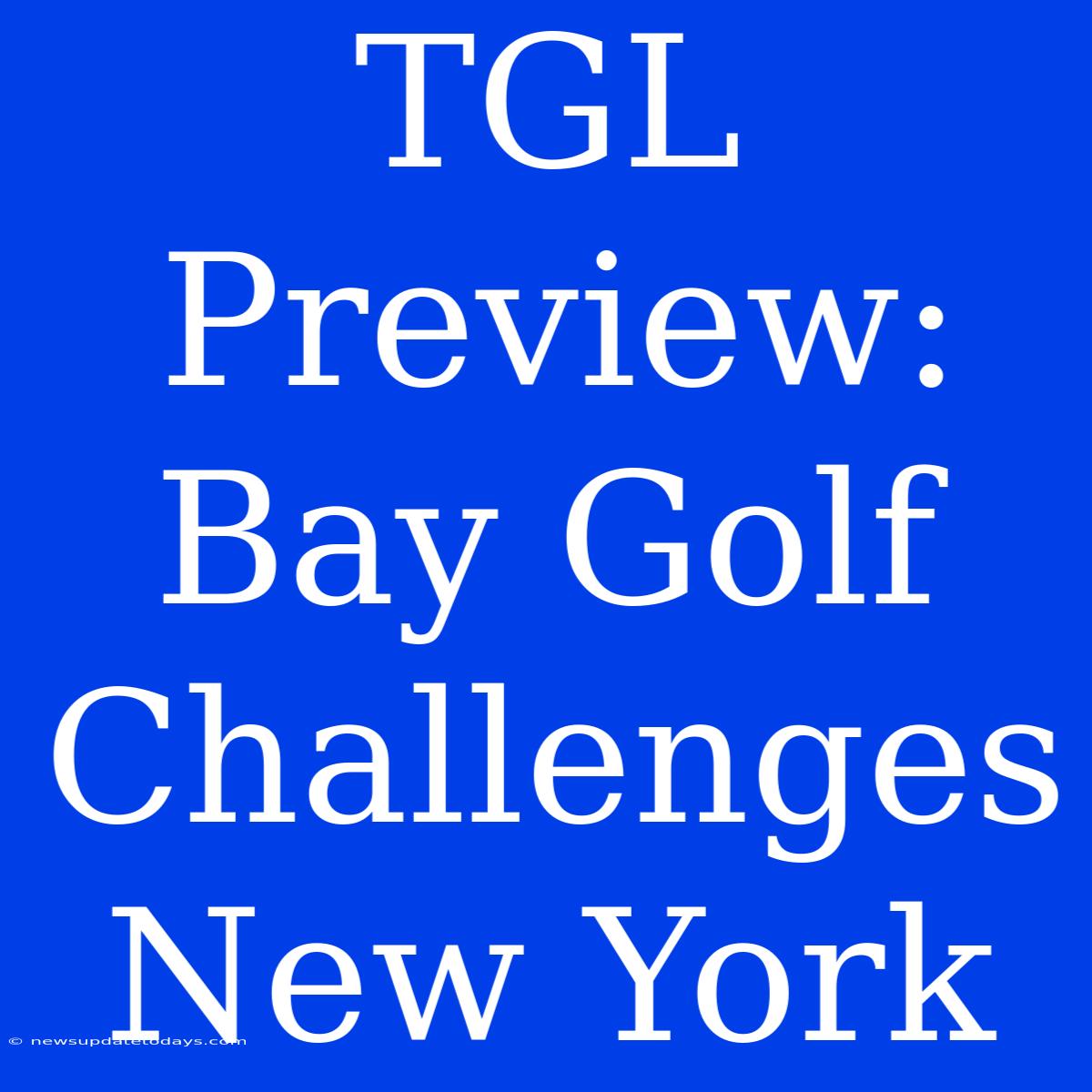 TGL Preview: Bay Golf Challenges New York