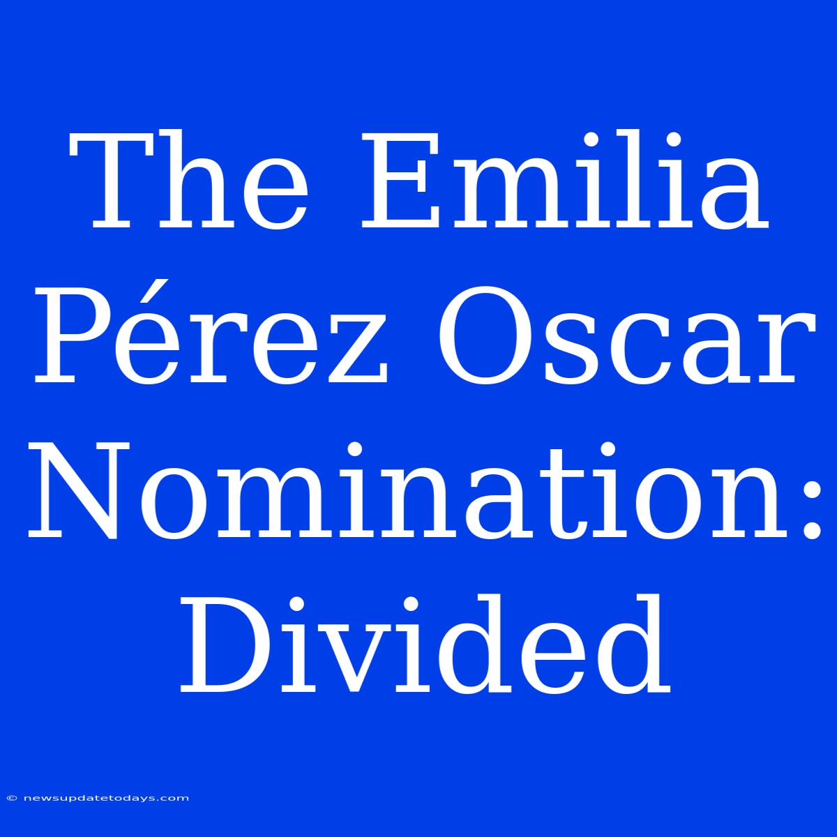 The Emilia Pérez Oscar Nomination: Divided