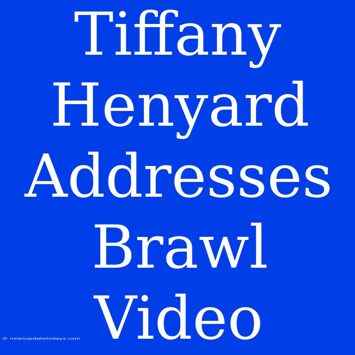 Tiffany Henyard Addresses Brawl Video