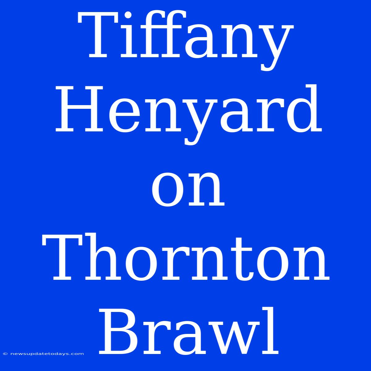 Tiffany Henyard On Thornton Brawl