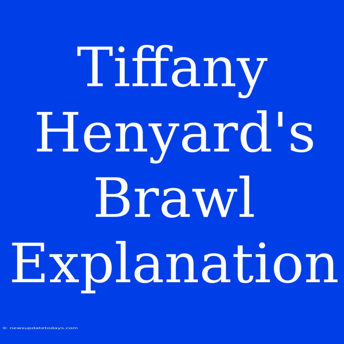 Tiffany Henyard's Brawl Explanation